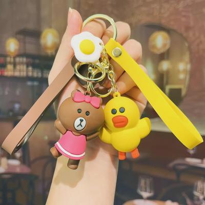 Koreanischer Niedlicher Bär & Hase Paar Schlüsselanhänger – Kreatives Cartoon-Geschenk