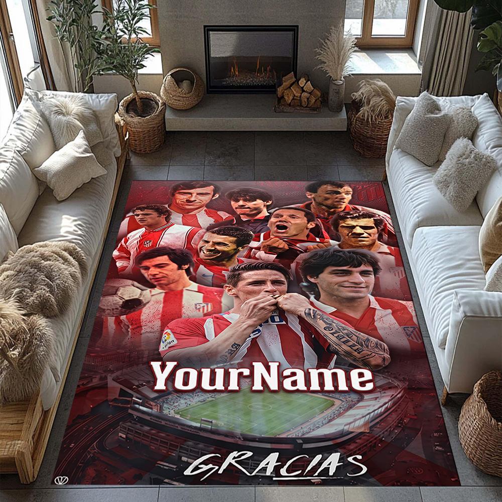 Atletico Madrid Personalized Name Carpet Suitable for Hallway Balcony Game Room Kitchen Antislip Carpet Anime Office Decor Spiritual Gift