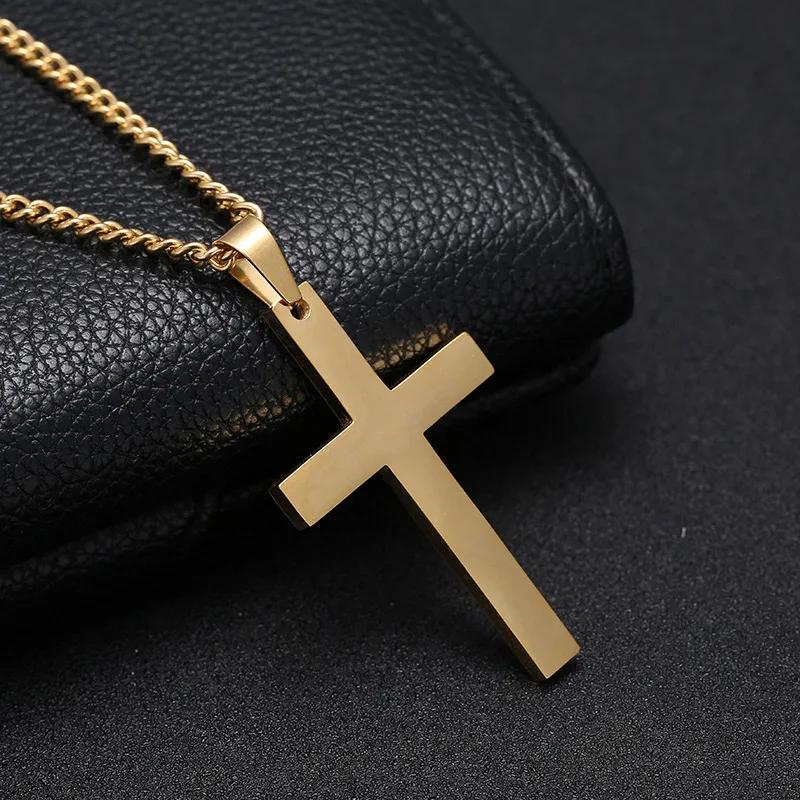 Vintage Gothic Pendant Cross Necklace Cool Street Style Punk Jewelry for Men Women Black Chain Accessories Decoration Wholesale