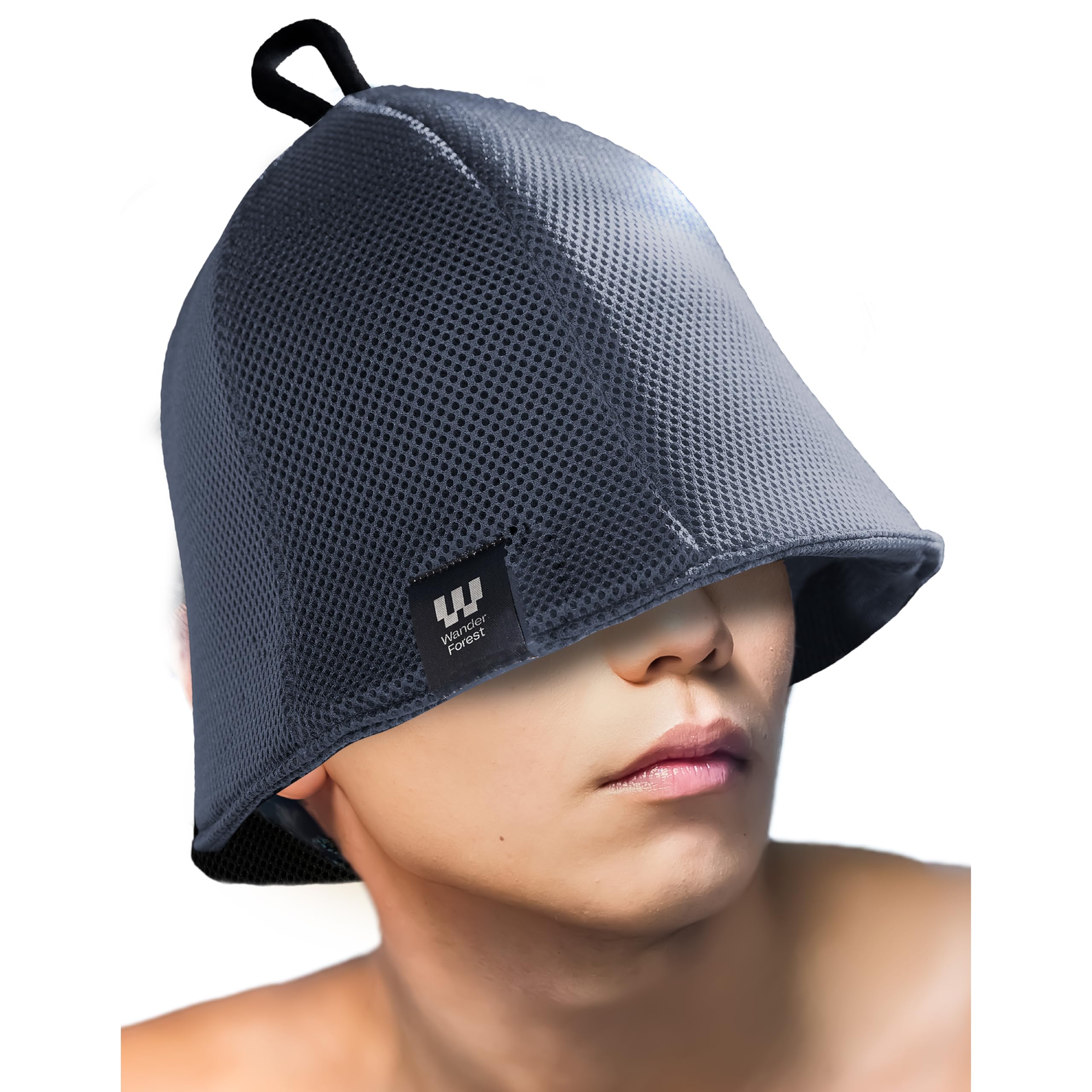 Sauna Hat Extra Mesh Sauna Damage Dark Gray [Wander Forest] Double-Layer Quick-Drying Mesh Thick, Large, Deep, Double-Layer Hat, Breathable, Men s &
