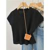 Thin Ice Silk Hollowed-out Knitted Sweater Short-sleeved T-shirt Women's Summer New Round Neck Slim-fitting and Thin Versatile Short Top