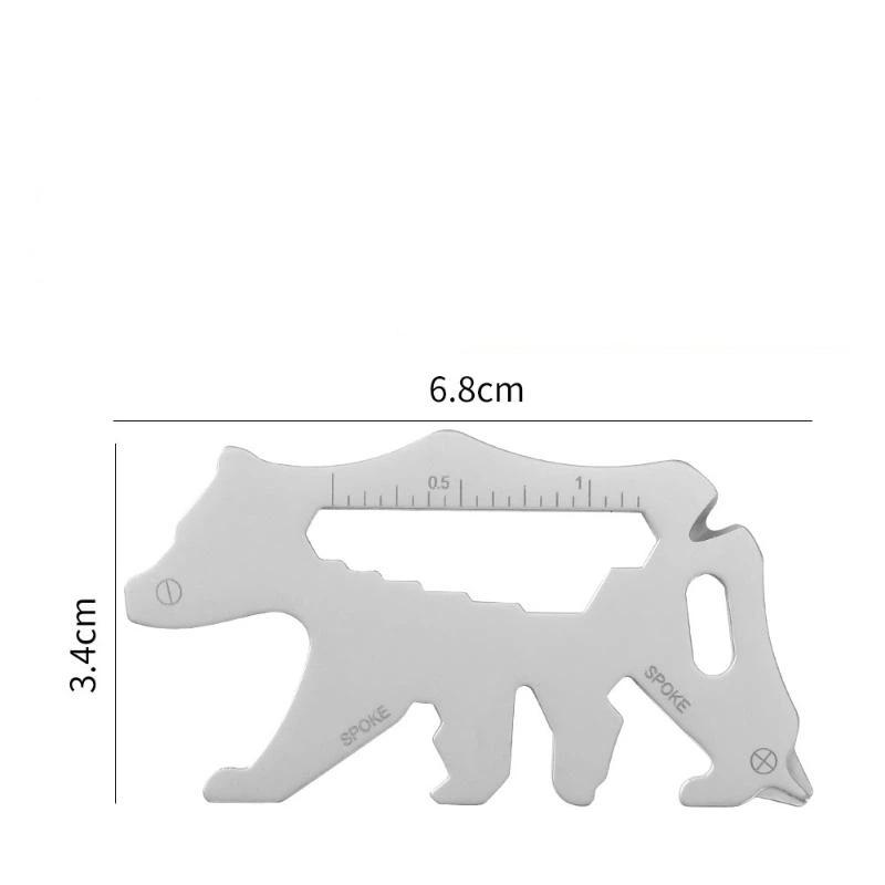 Carabiner Keychain Multi Tool Card Stainless Steel Versatile Bottle Opener for Outdoor Sports Survival Camping