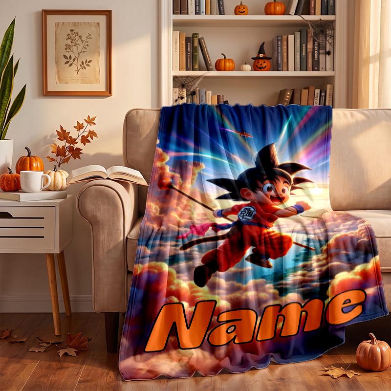 Coperte personalizzate in flanella di Dragon Ball Morbide Calde Accoglienti Plaid per Decorazione della Casa Regali di Festa