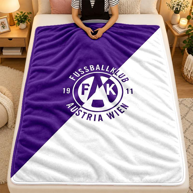 Flannel BlanketAustria Wien FC Warm Soft Throw Blanket for Indoor Sofa Bed Living Room Use