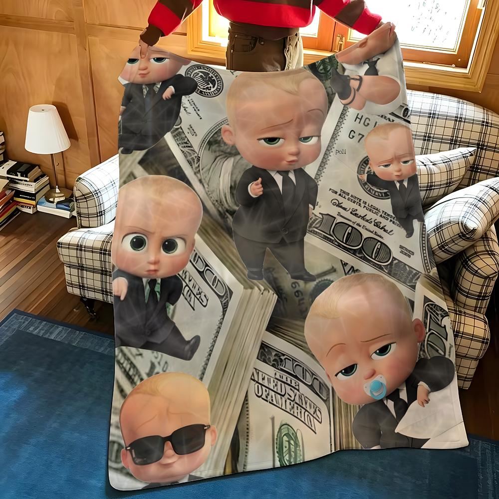 Coperta di Flanella Cartoon T-The B-Boss B-Baby Throw Adatta per Divani Letti Uffici Viaggi, Sedie da Campeggio