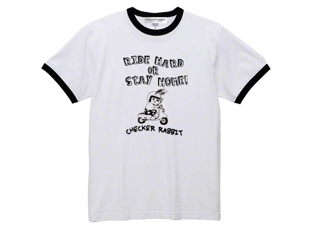 

[SPEED ADDICT] CHECKER RABBIT Ringer T-shirt (S/S)