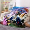 3D Cartoon UFO Robot Grendizer Anime Soft Blankets,Keep Warm Flannel Throw Blanket for Picnic Beds Sofa Home Bedroom Gifts Kids