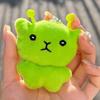 Cute Green Alien Cat Plush Pendant Invasion Earth Handmade Doll Keychain Super Soft Lovely Bag Decor Kids Gift Cuddly Stuffed Fluffy Huggable Kawaii