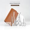 1/4Pcs Stainless Steel Eyebrow Grooming Set With Precision Scissors Tweezers Replacement Blades For Daily Makeup Beauty Care
