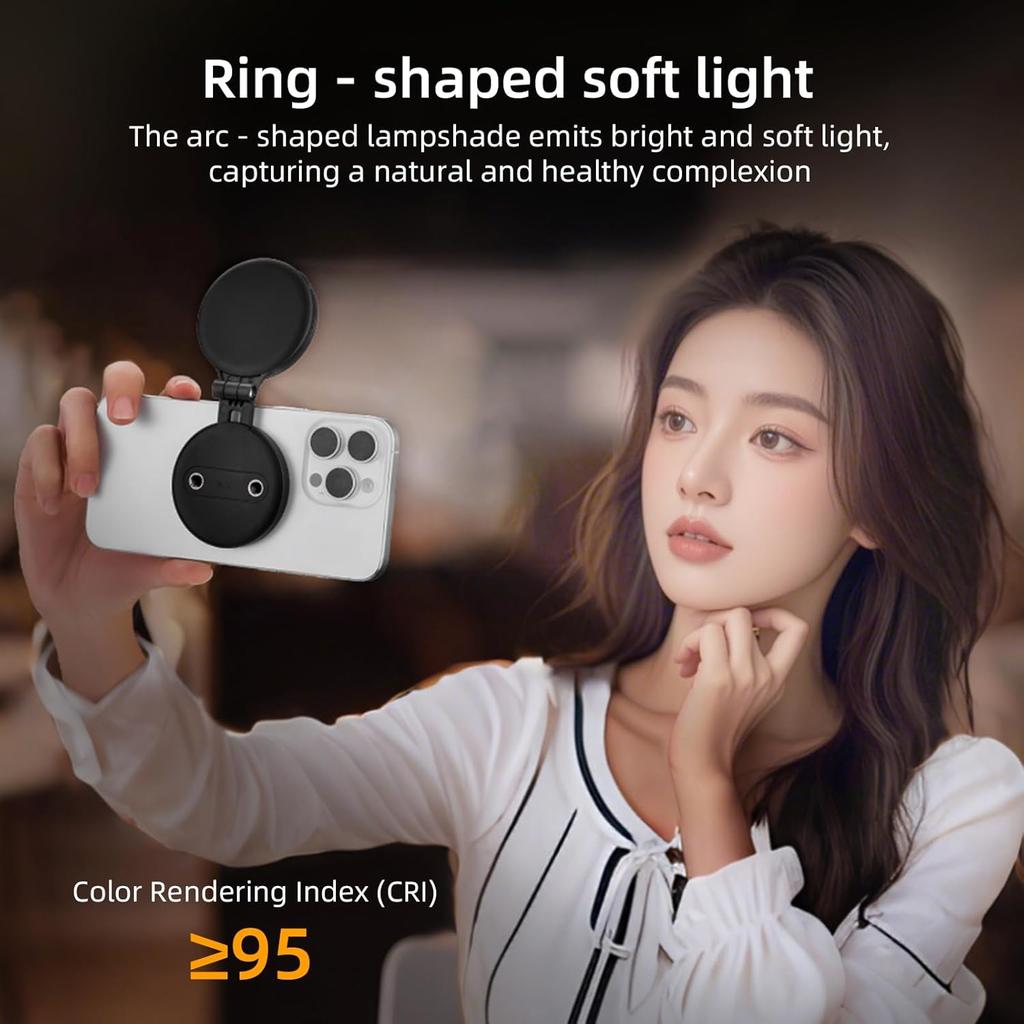 Mobile Phone Tablet Magnetic Fill Light, Portable Handheld Lighting for Horizontal and Vertical Shooting, Adjustable St