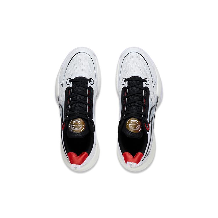 New LINING Super Light V2 Basketball Shoes Men Low Top White/Black/Red ABAT029-1