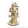 3D Wooden Treehouse Puzzle Model - Multi-Level Dome Building Toy with Balcony & Stairs, Handmade DIY Craft for Christmas Hallowe