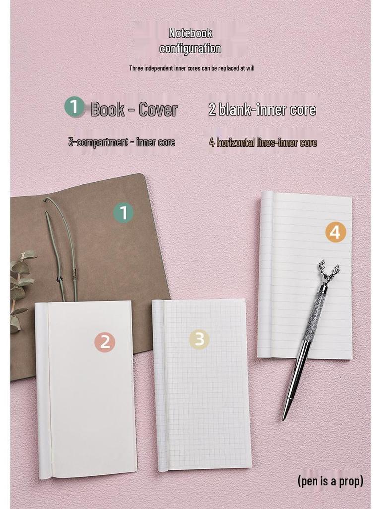 A6 Retro Stamped High-Value Diary and Small Notebook
