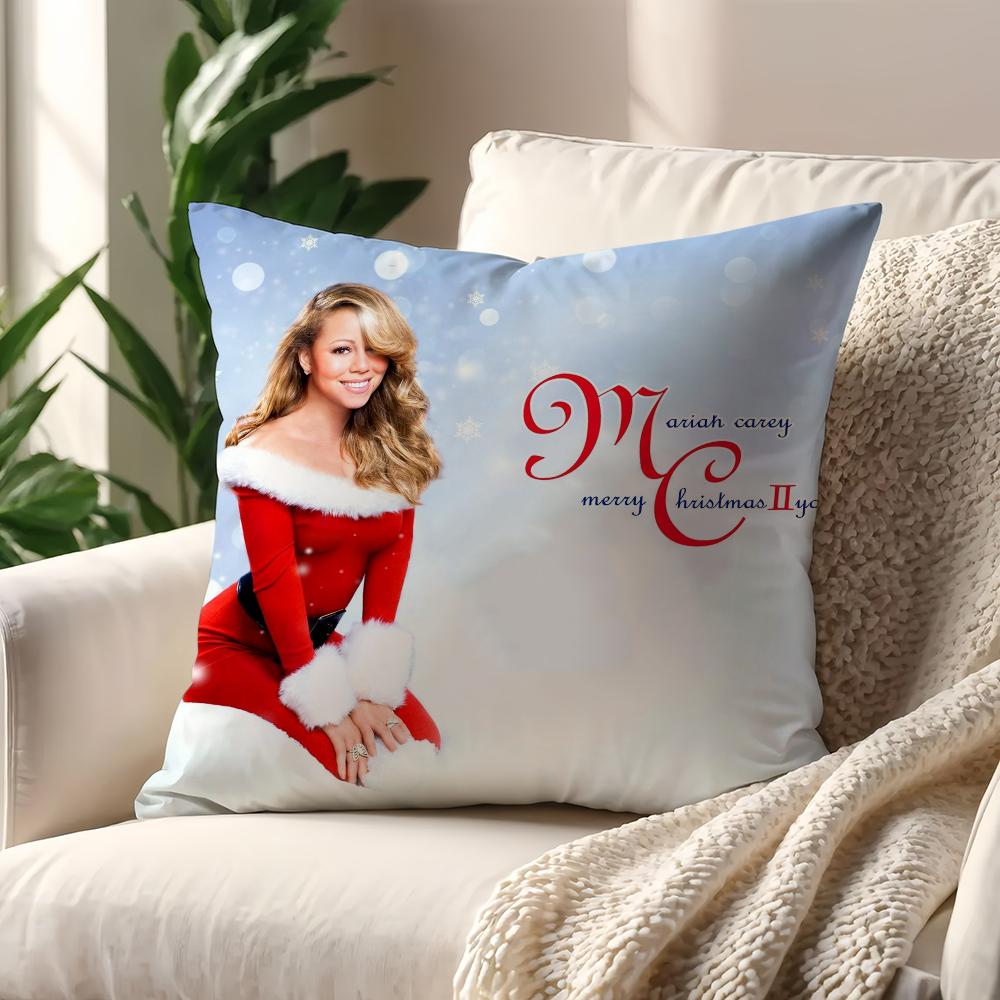 Singer M-Mariah Carey Merry Christmas cushion cover Pillow Cover Decoration Room Home Sofa living Office Car Nordic Simplicity 12x12Inch