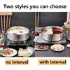 Chinesischer Hot Pot 304 Edelstahl Induktionskochfeld Gasherd Kompatibel Küchengeschirr Suppentopf Zweigeteilt
