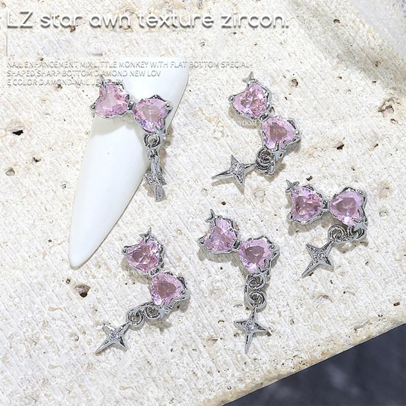 Nail Charms Exquisite 3D Accessories with Zircon DIY Nails Art Manicures for Salon or Home Use