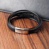 European and American Leather Bracelets, Leather Woven Bracelets, Cross Leather Multi-layer Men's Jewelry