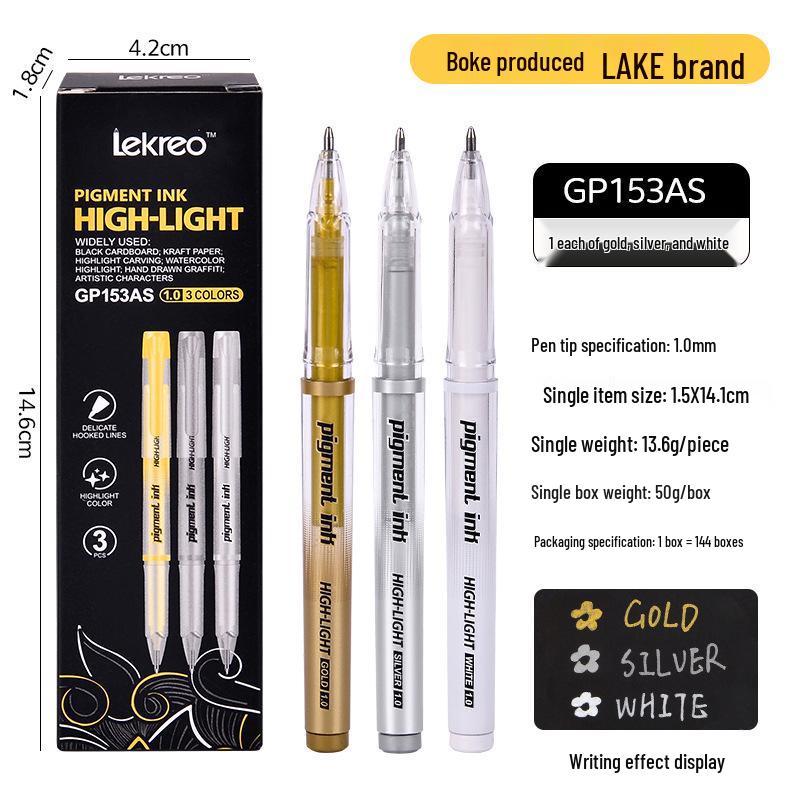 Bao Ke 153 Metallic Gold & Silver Waterproof Paint Pens - Quick-Dry, Smooth Flow золотой/серебристый