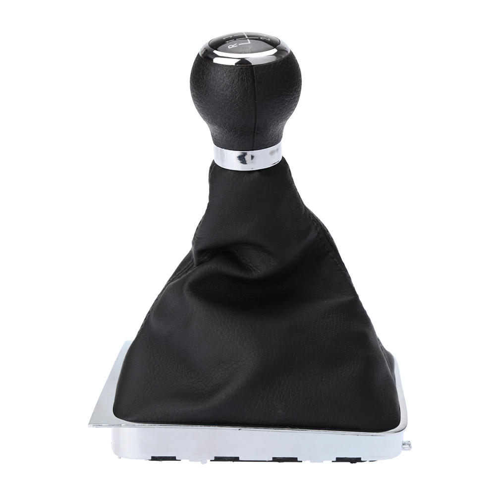 5 Speed Gear Shift Knob Stick Boot Gaiter Frame for VW Passat B6 Black