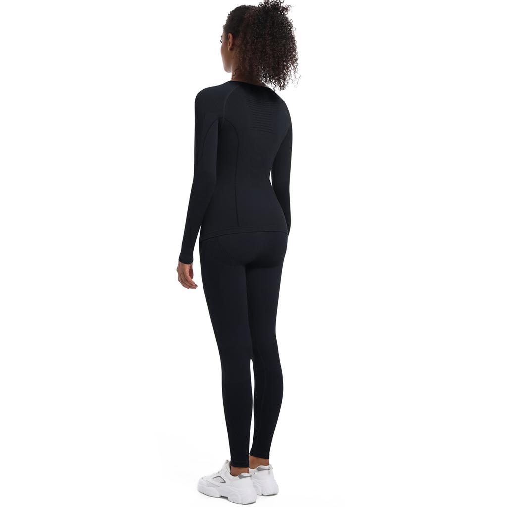 Seamless Tight-fitting High-waisted Ski Suit Shapewear Sports Running And Cycling Long-sleeved Yoga Suit For Women