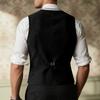 Męska modna casualowa dopasowana wełniana kamizelka jednorzędowa w jednolitym kolorze