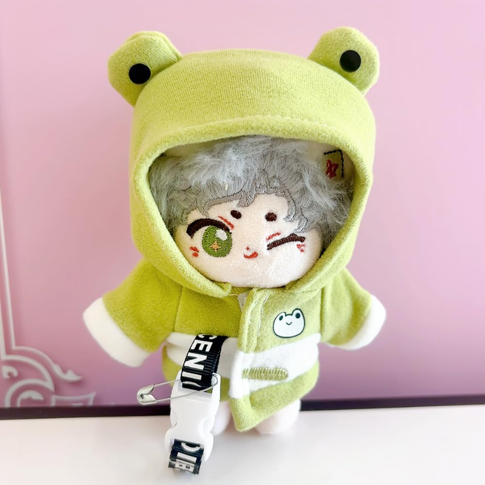 Animal Hoodie for 10cm Doll, Green (Frog) - Plush Clothes, Kigurumi Accessories, Otaku Activities, Doll Mascot, K-Pop Doll Costume [Used]