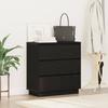 Nightstand Black Oak Look 71 x 34.5 x 75 cm Engineered Wood