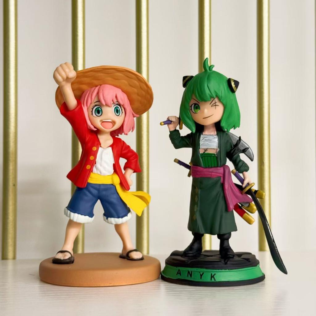 SPY×FAMILY Anya Forger as One Piece Luffy Zoro Anime Action Figure Toys 13CM