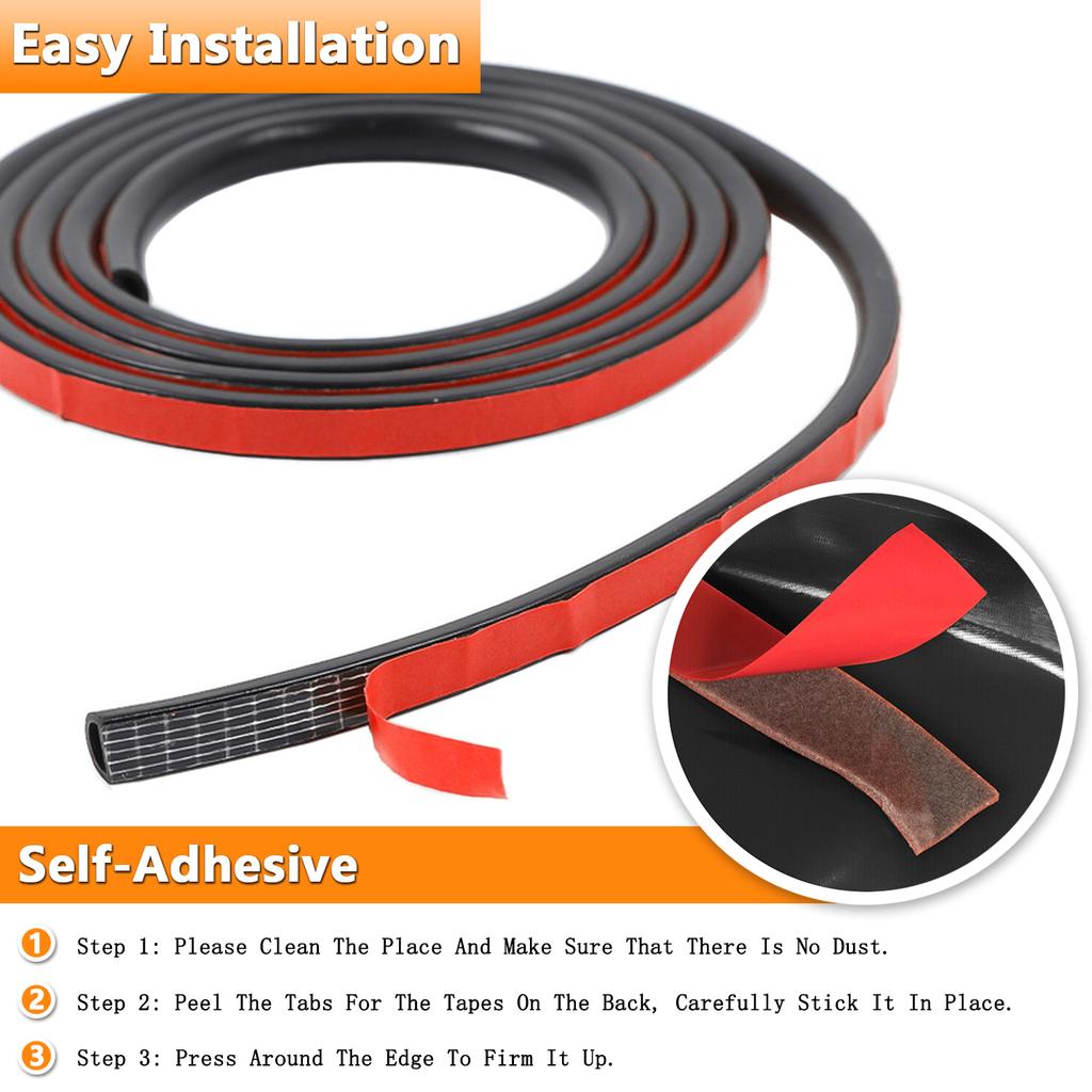 Car Door Seal Strip Tailgate Dust Proof Weatherstrip Protector Rubber Stickers for Jeep Wrangler JK JL JT 2007-2025 Accessories