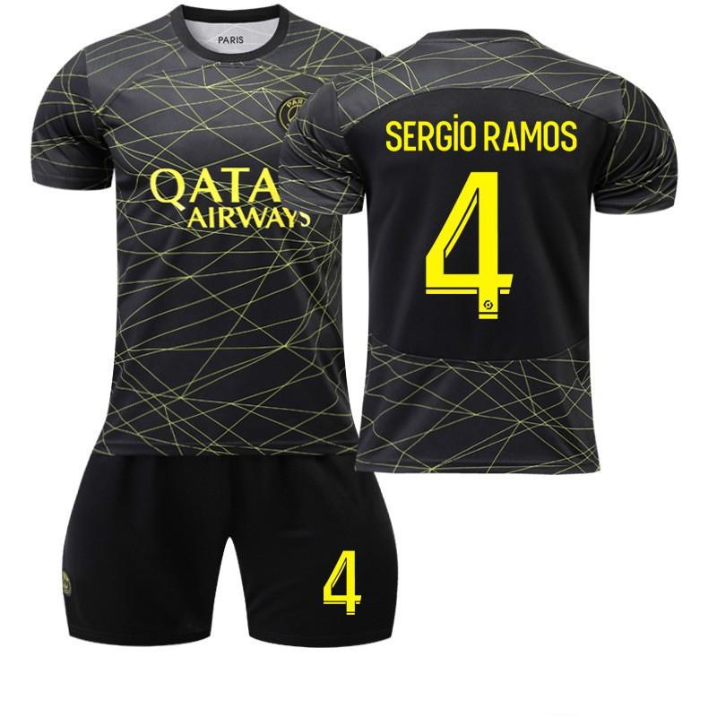 22-23 Paris Three-away Football Jersey No. 30 10 Neymar 7 Mbabpe Black Gold Line