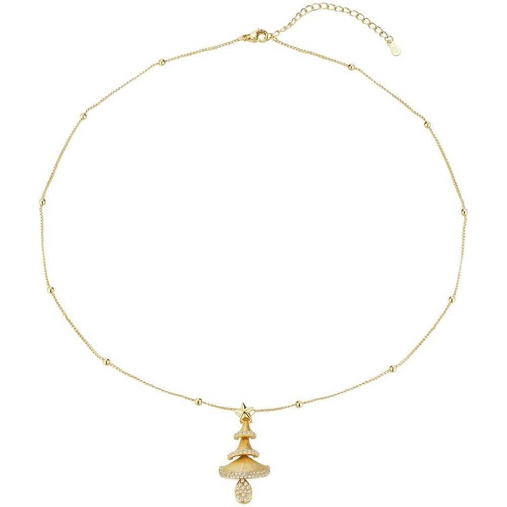 Brushed Metal Golden Collarbone Chain Luxury Exquisite Neck Pendant for Gift золотистый