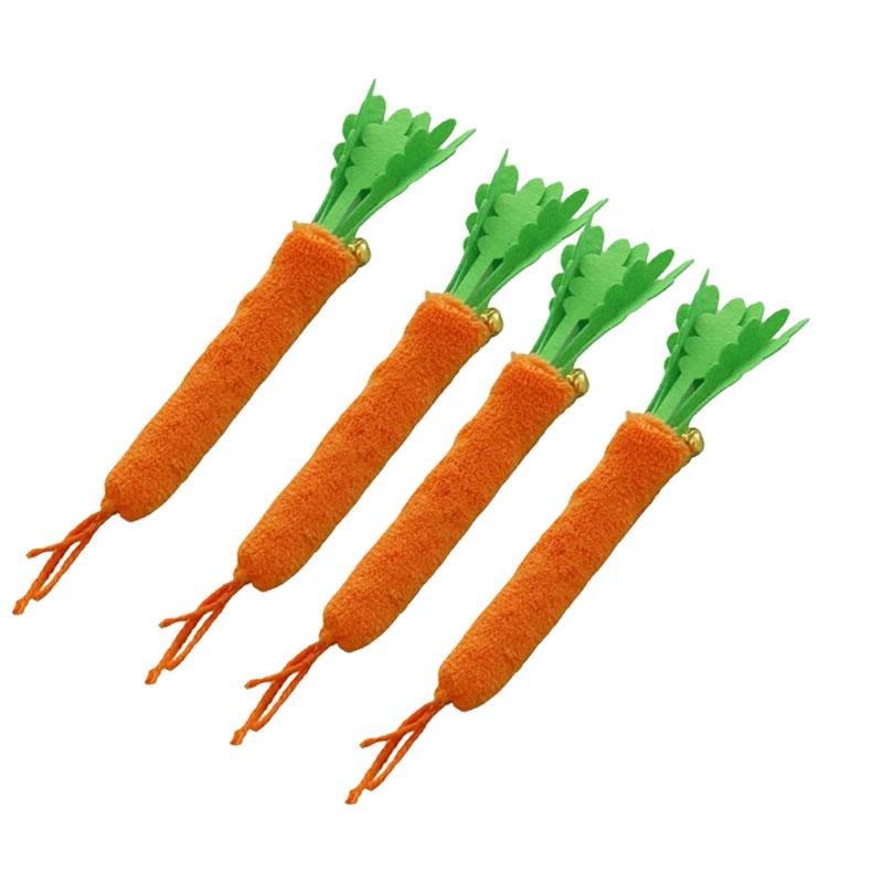 1/5pcs Cat Toy Interactive Bells Simulation Carrot Bite Resistant Self Teeth Cleaning Bite Resistant Cat Accessories