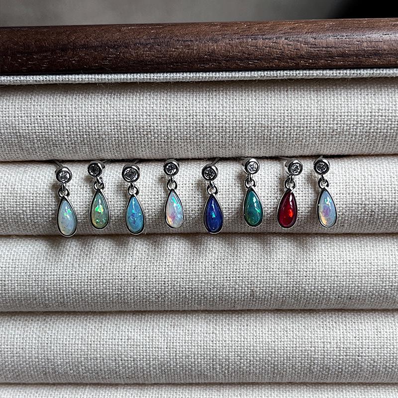 Auffällige Opal-Tropfen-Ohrstecker – Minimalistisch, farbenfroh, cooler Stil Knorpelschmuck für Frauen
