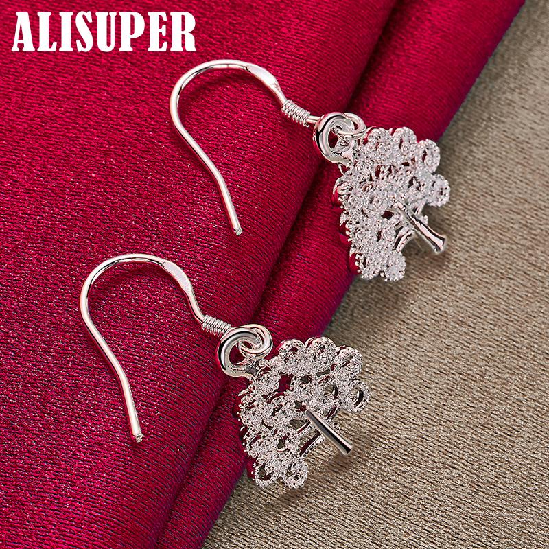 925 Sterling Silver Tree Drop Earrings Jewelry