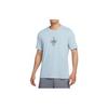 Nike T Shirts Men's Light Blue Crew Neck Moderate Straight Fit DQ1880-425
