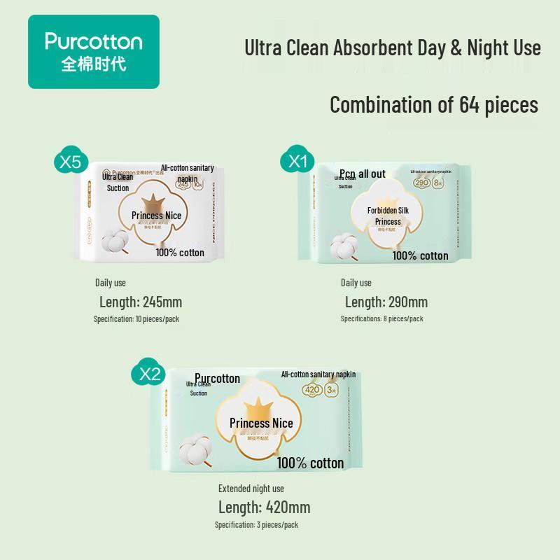 PurCotton Nais Princess Medical-Grade Ultra-Absorbent Sanitary Pads
