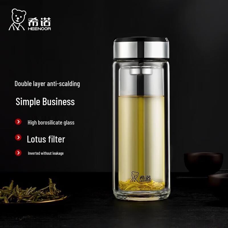 Heenoor Double Wall Insulated Glass Tea Mug