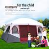 Spacious Outdoor Multi-Person Tent: Two Bedrooms, One Living Room for 6 To 12 People