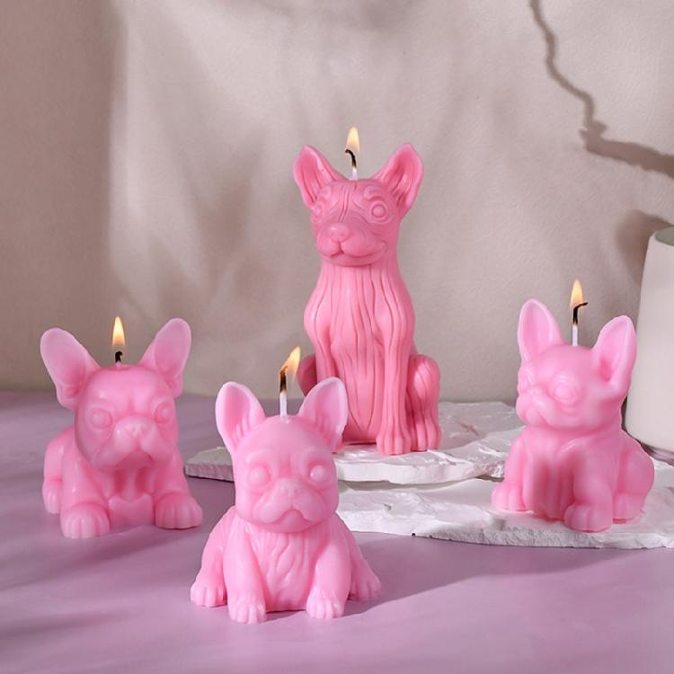 Silicone Soap Molds Candle Mould Silicone Crafts Moulds 3D French Bulldog Shaped