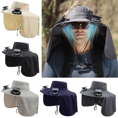 Dual Solar Fan Solar Fan Hat Anti UV Sun Hat Outdoor Fisherman Hat  for Men