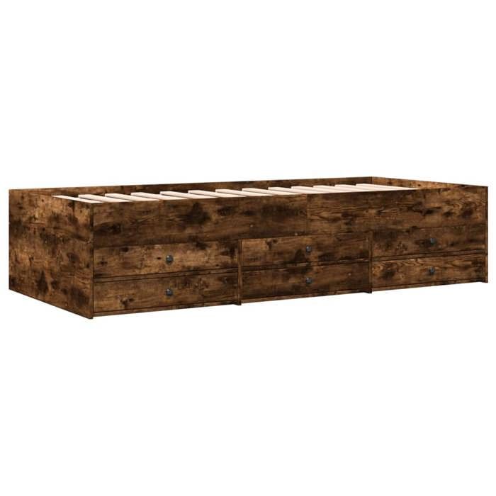 VidaXL Lit avec tiroirs et matelas 90x200 cm bois massif de pin, meuble de chambre à coucher, lit en bois, lit avec tiroir, 3281907