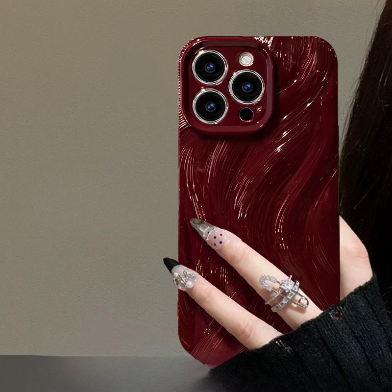 

Бант камелии подходит для чехлов для телефона Apple 16pro. 15/14 Волнистый тюль 13/12 Силиконовый противоударный iPhone 7 Plus/ 8 Plus