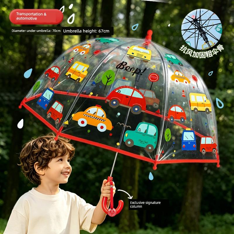 Transparante Paraplu voor Kinderen, Kleuterschool, Basisschoolleerlingen, Speciale Paraplu voor School, Kinderen, Meisjes, Jongens, Lichtgewicht Model