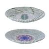 KX4B 1/2pcs Handmade Hanging Wall Basket Round Woven Seagrass Hanging Decorative Tray