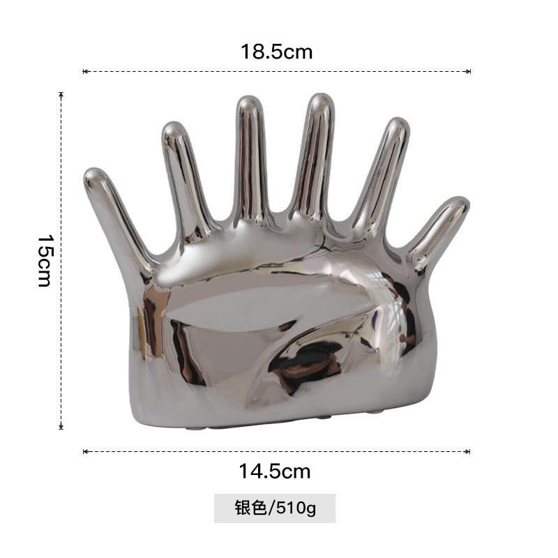 

Ceramic Palm Ring Holder Jewelry Stand Necklace Organizer Photo Prop Jewelry Display Living Room Decorative Piece серебряный