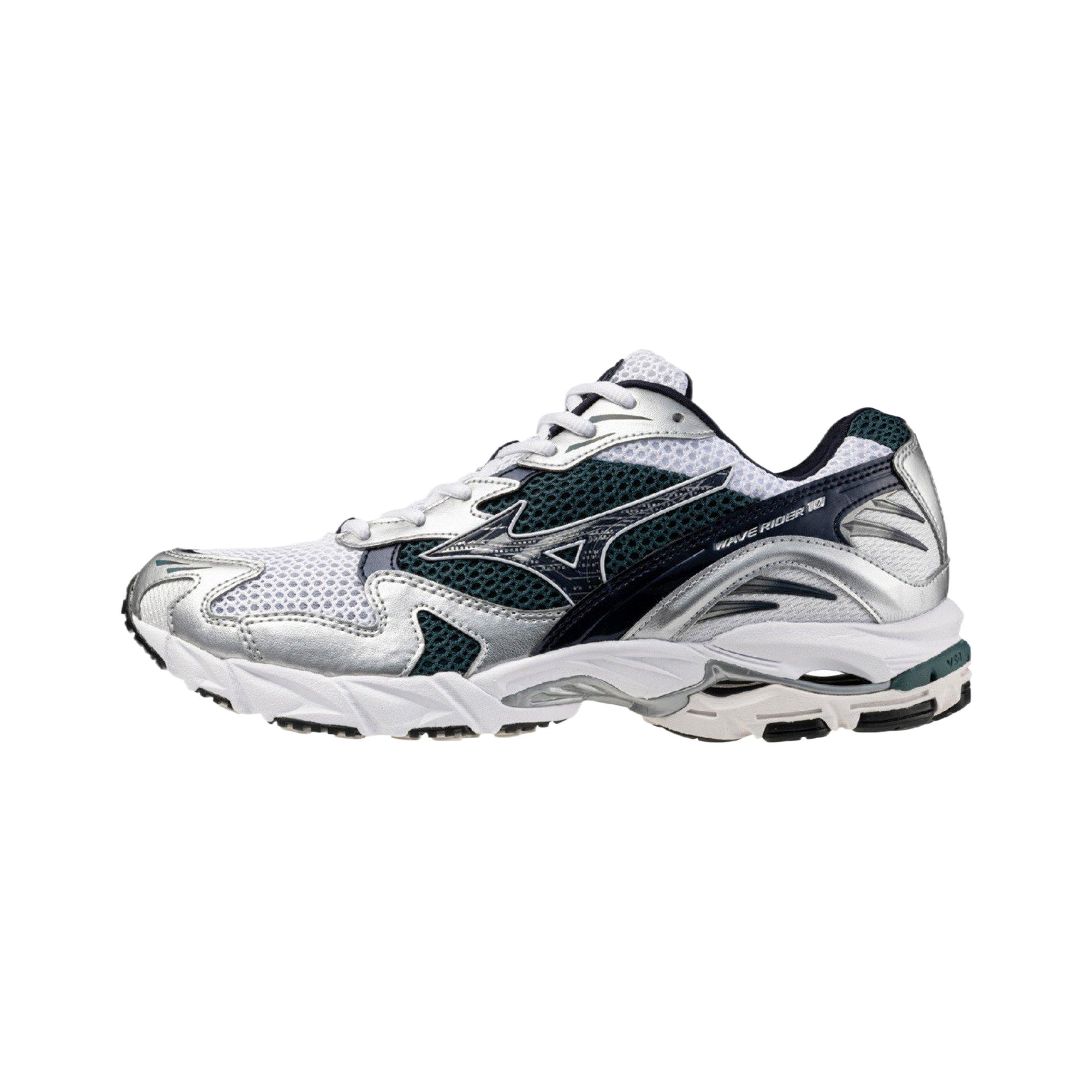 Mizuno Wave Rider 10 White Green Unisex Sneakers D1GA210415 40