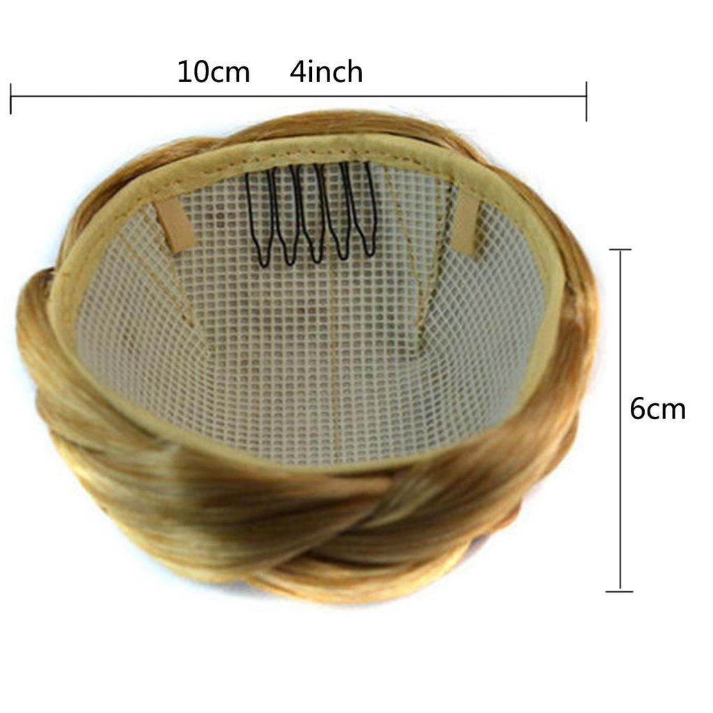 Braided Chignon Hair Bun Dancer Hair Cover Donut Hair Pieces Scrunchies Hair Bun Wig Clips Updo Wedding Party for Women