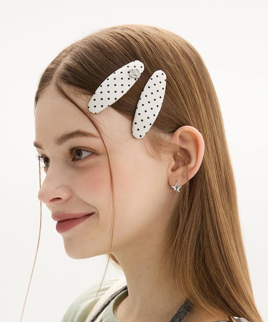 Vvv Baby Dot Logo Hairpin _ White