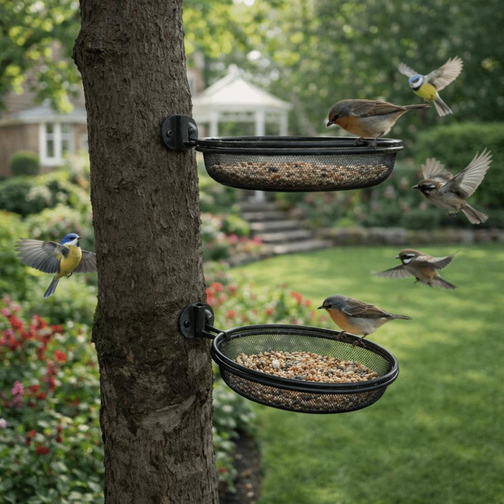 Wall Mounted Bird Feeding Tray Large Capacity Wild Bird Feeder Outdoor Bird Feeder  Wall Hanging