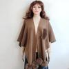 European and American Fur Collar Knitted Pom-Pom Cardigan Shawl